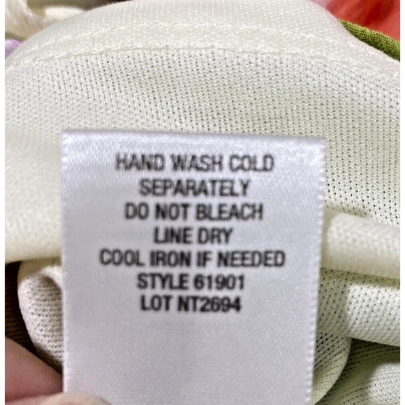 Dressbarn Cocktail Dress Sz 10 Colorful Flowing Watercolors Twist Front Summery - Picture 9 of 9